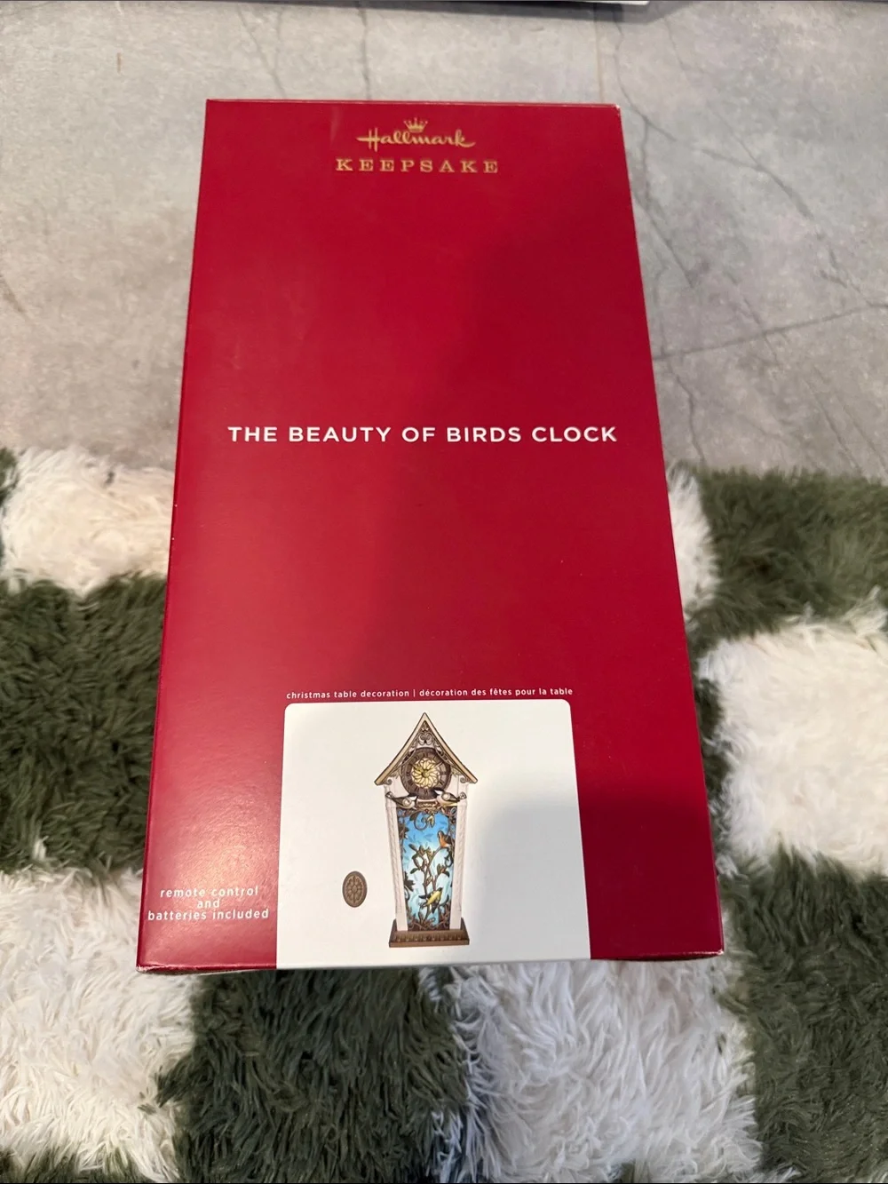 Hallmark Keepsake Red Decorative Bird Clock Box